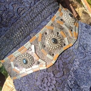 '80s, 90s Vintage Wide Leather Gladiator Studded Belt Small